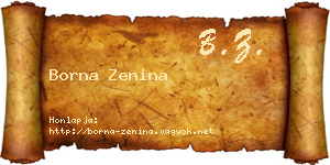 Borna Zenina névjegykártya